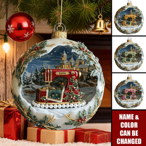 Antique Sewing Machine Ornament - Personalized Gifts For Sewing Lovers
