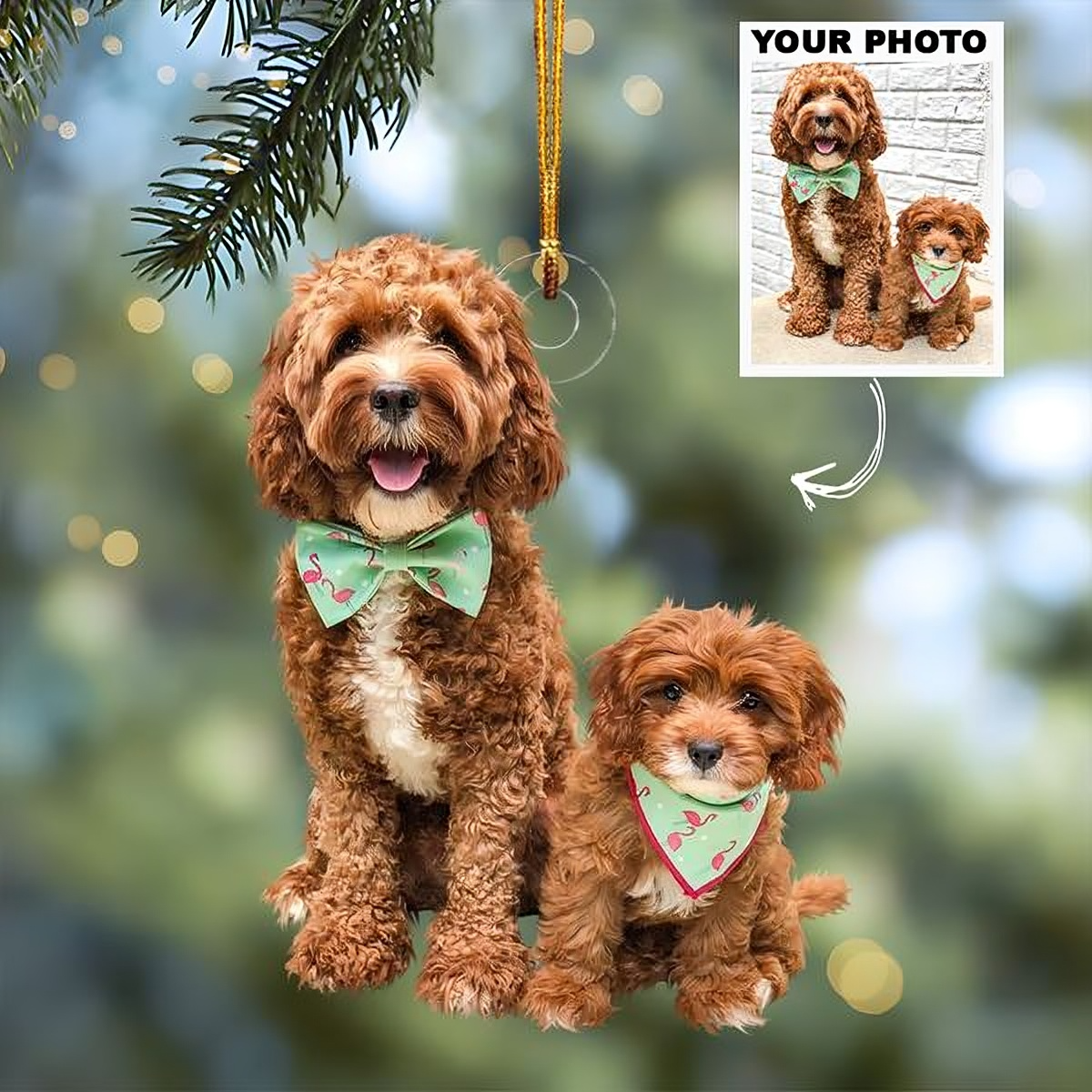 Personalized Car Hanging Ornament - Gift For Dog Lover - Custom Your Photo Car Hanging