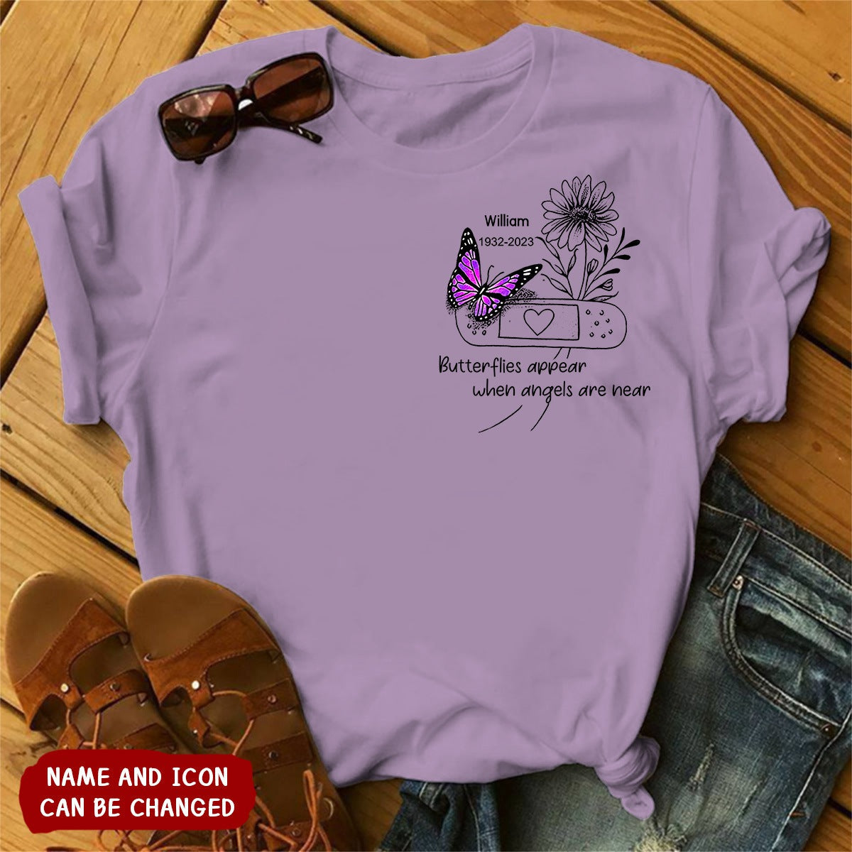 Custom Personalized Memorial Unisex T-Shirt -Memorial Gift Idea - Your Wings Were Ready But My Heart Was Not