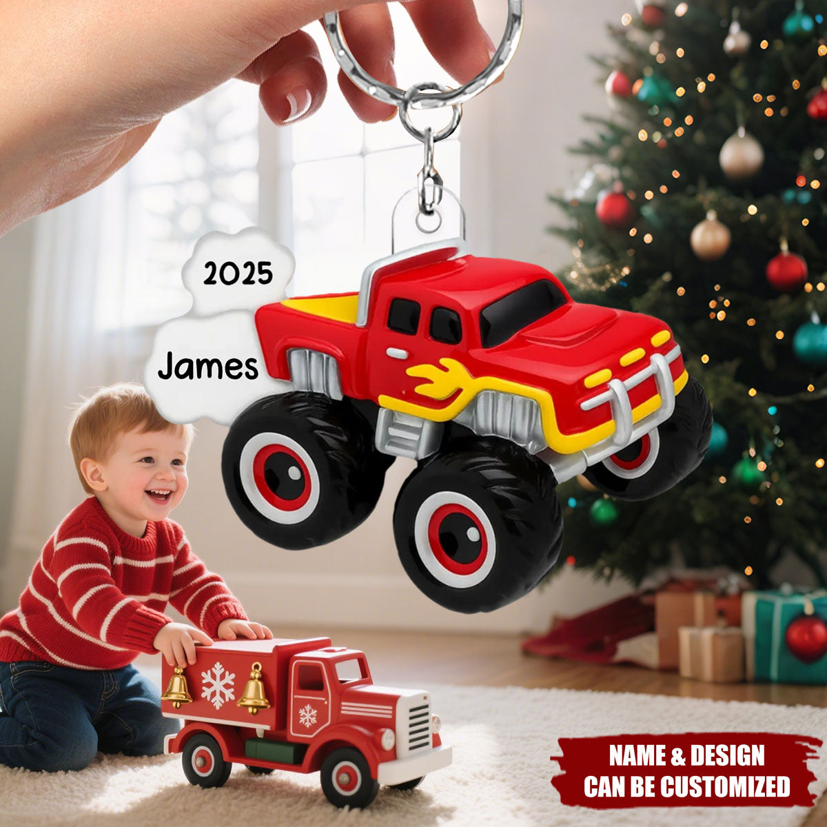 Funny Truck For Kids Boys Girls - Personalized Acrylic Keychain