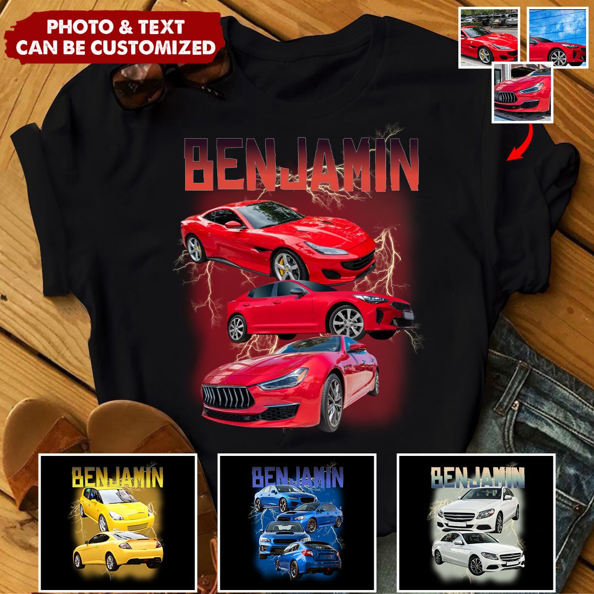 Personalized Car Photo Vintage Bootleg Shirt, Gift for For Him Dad, Motorcycle Car Lovers