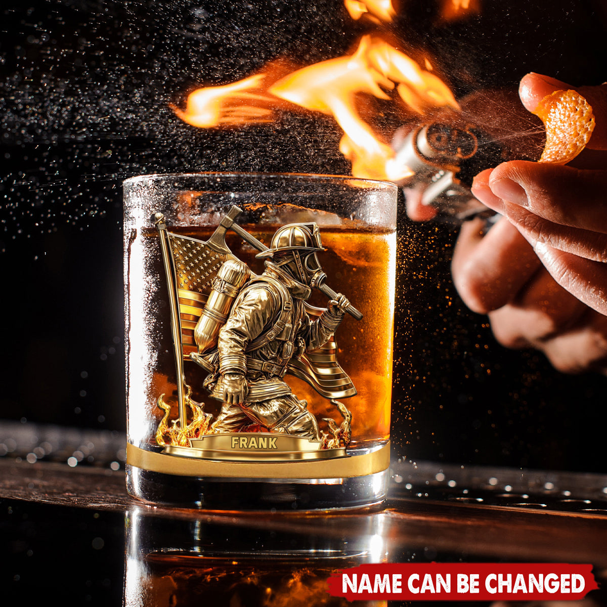 Personalized Firefighter Whiskey Glass
