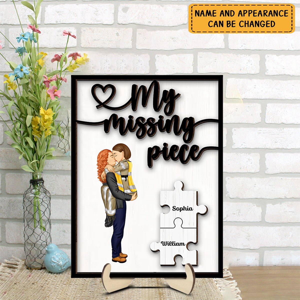 My Missing Piece Gift For Her Gift For Him Personalized 2 Layer Wooden ...