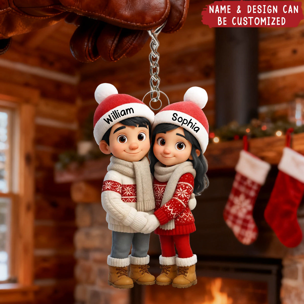 Couple Hug - Personalized Acrylic Keychain, Gift For Him, Gift For Her