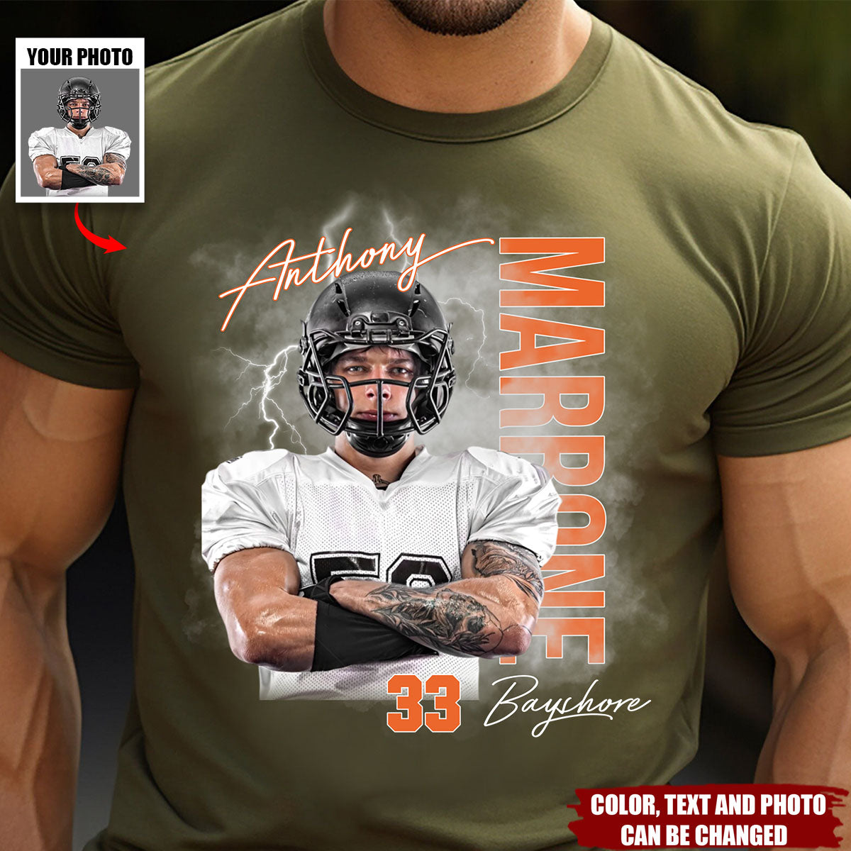 Football Player With Custom Photo - Personalized Shirt, Gift For Football Lovers