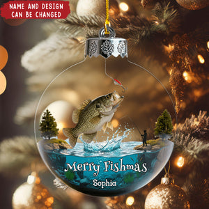 Merry Fishmas - Personalized Christmas Acrylic Ornament