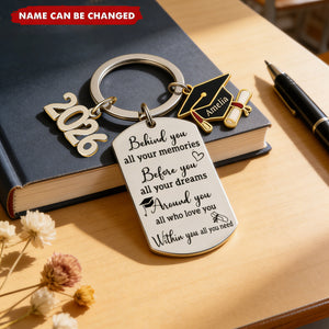 Family Personalized Custom Graduation Keychain - Graduation Gift For Family Members, Brothers, Sisters