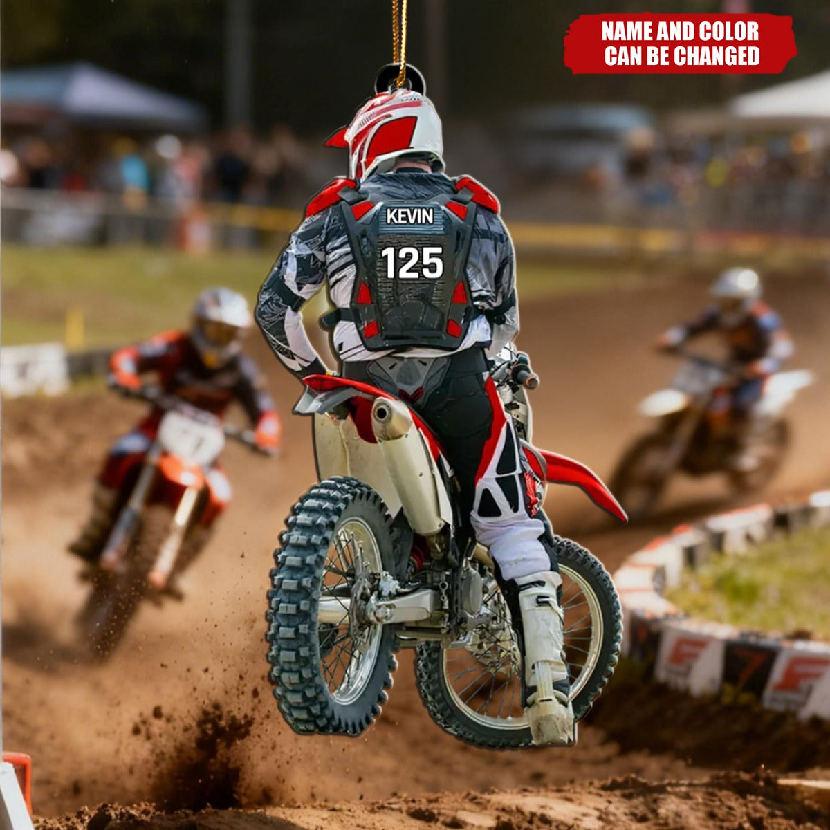 Personalized Motocross Racer Christmas Ornament