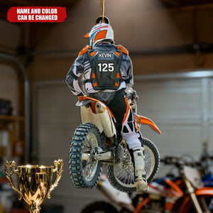 Personalized Motocross Racer Christmas Ornament