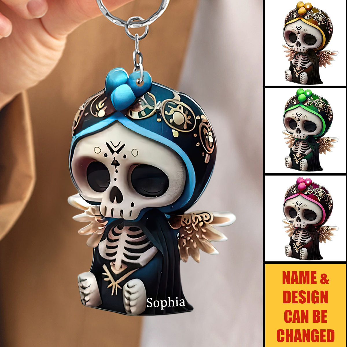 Cute Skull - Personalized Skull Acrylic Keychain