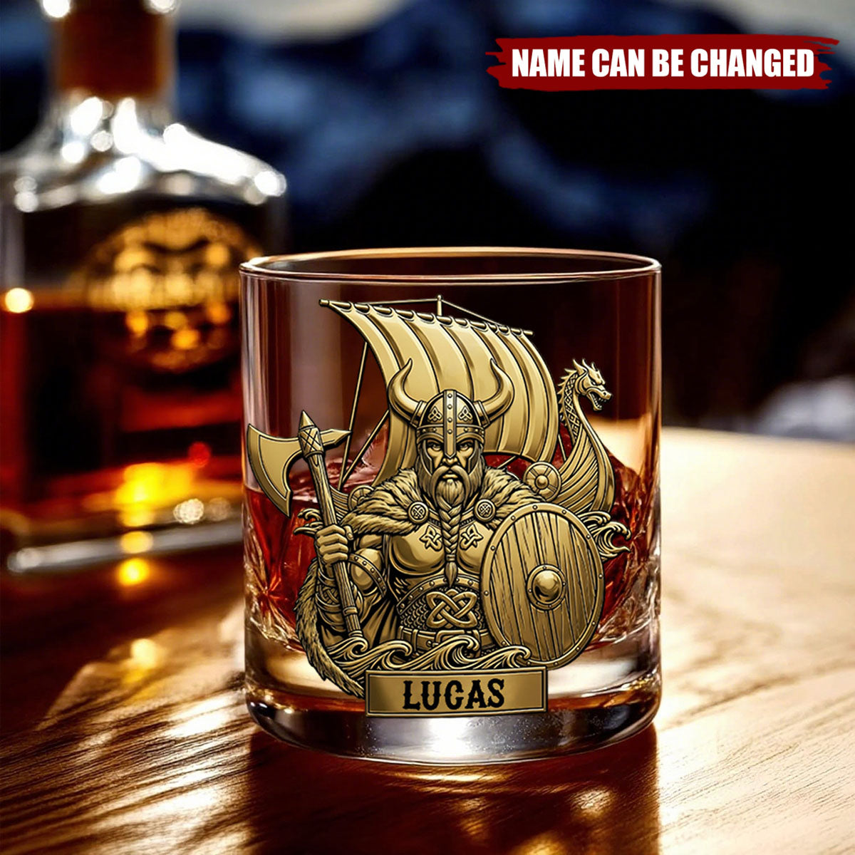 True Warriors Whiskey Glass Personalized Viking Gifts