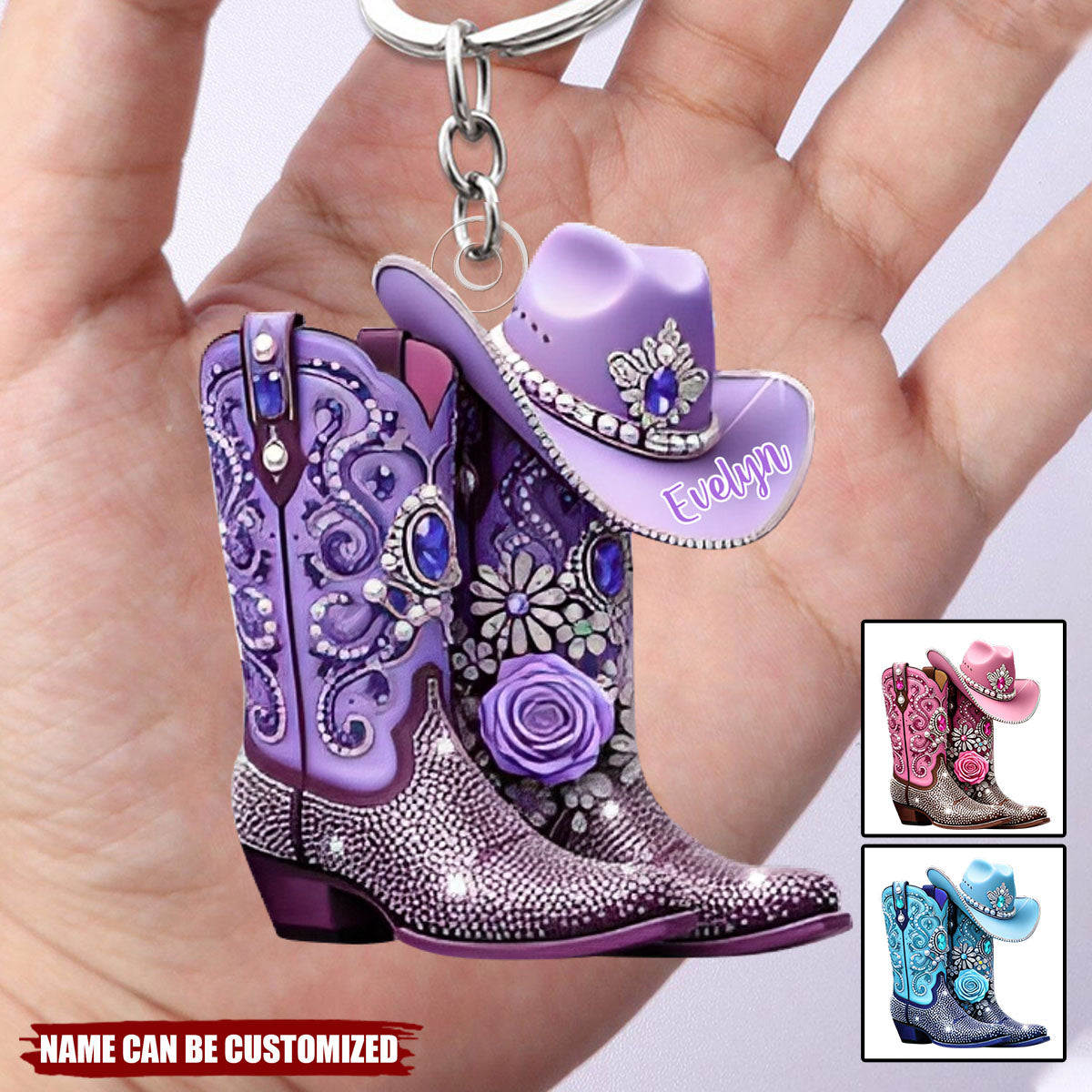 Cowgirl Boots - Personalized Acrylic Keychain