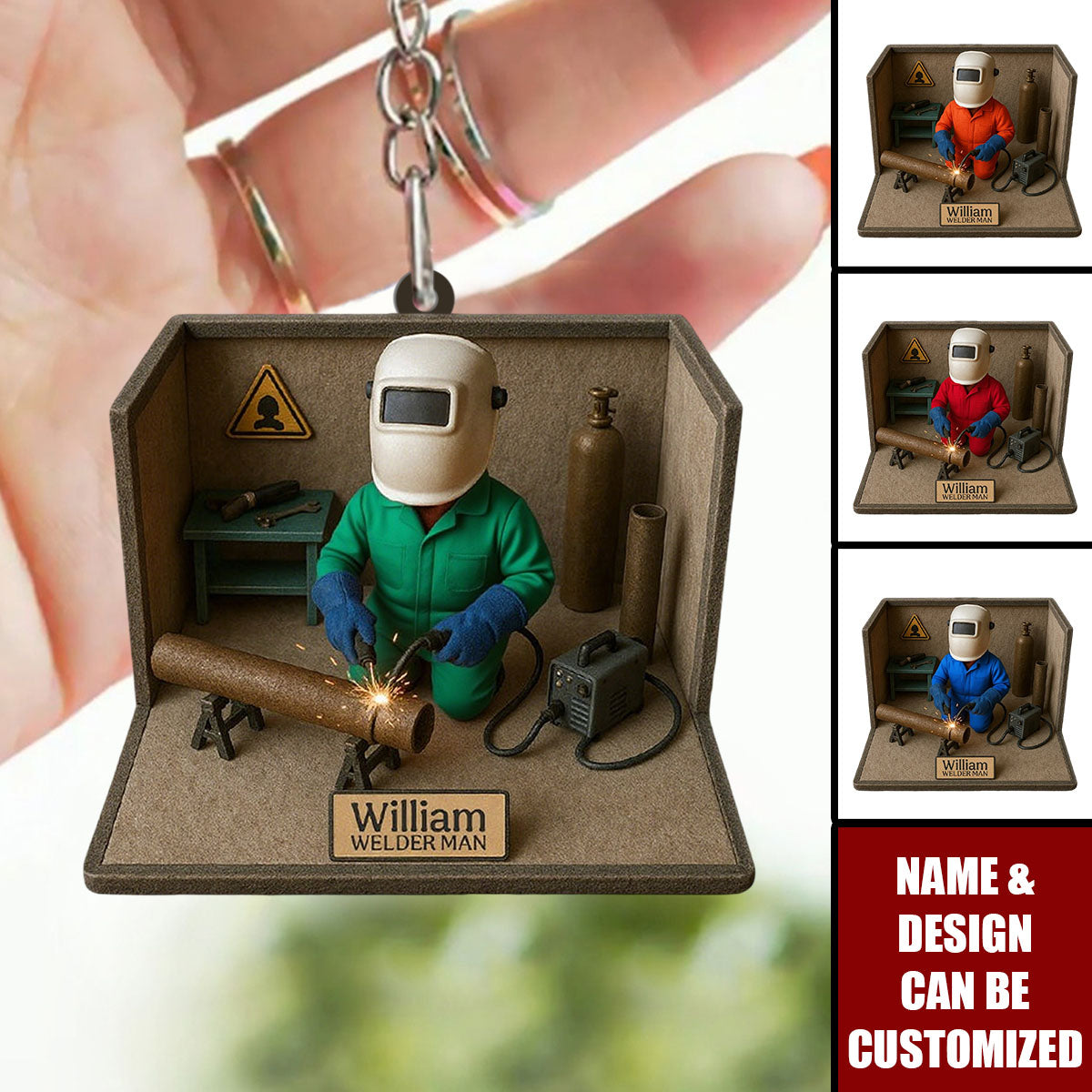 Welder Man - Personalized Welder Acrylic Keychain