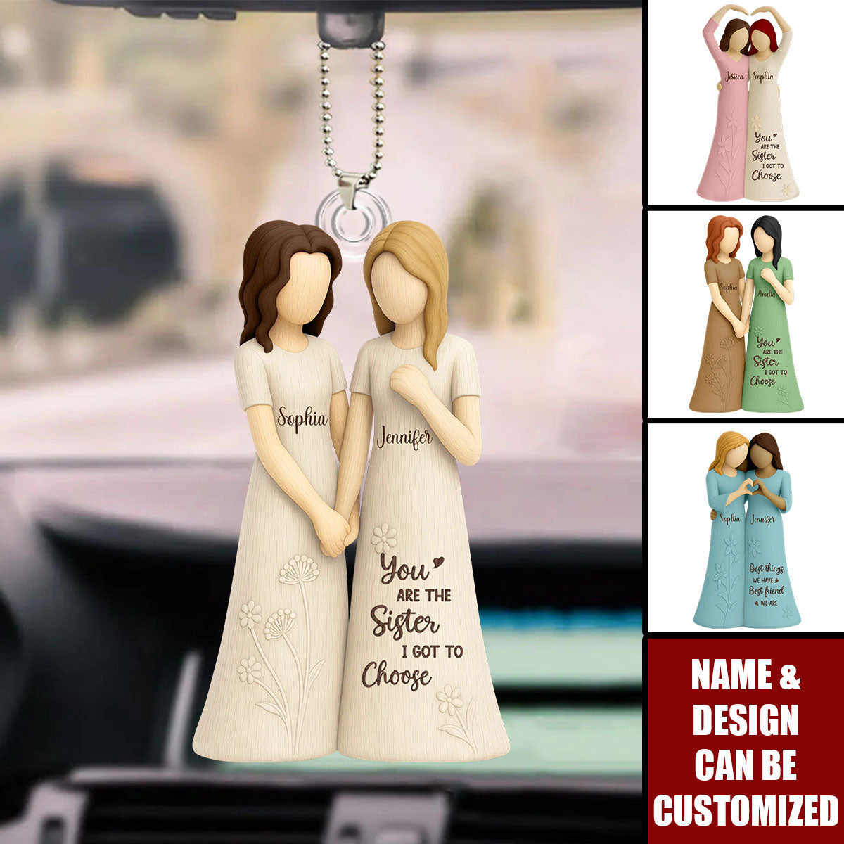 Soul Sister Friendship - Personalized Acrylic Car Ornament, Gifts For Bestie Best Friend