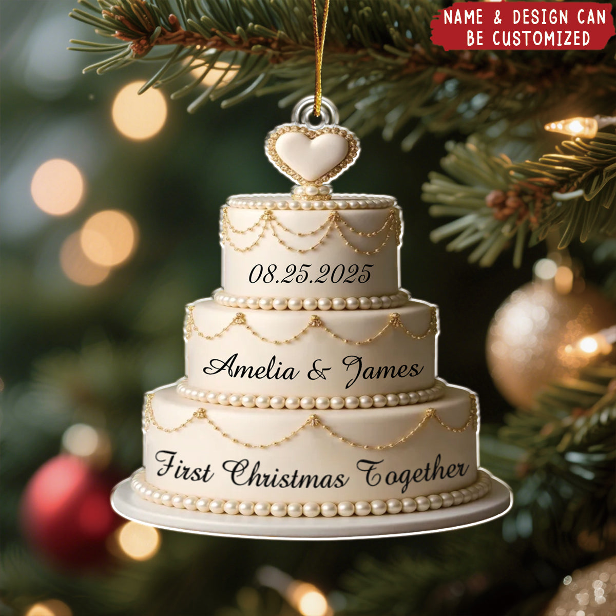 Our Love Story, Freshly Baked - Personalized Acrylic Ornament, Anniversary Christmas Wedding Gifts