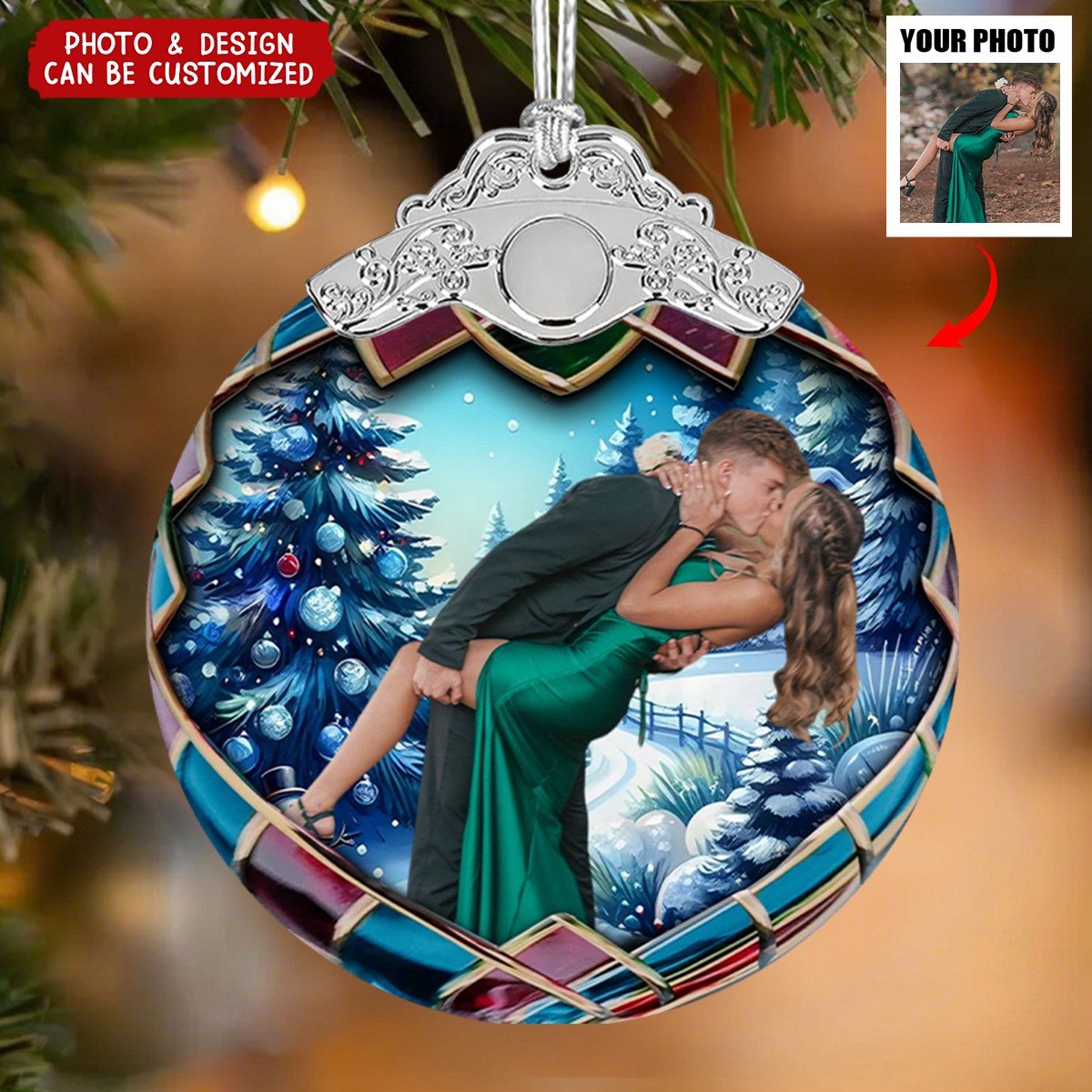 Custom Photo Christmas Globe Ball Our Greatest Gift Is Each Other - Personalized Glass Ornament