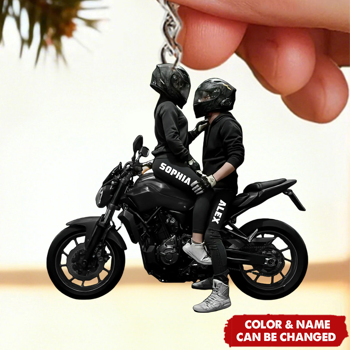 Motorbike Couple - Personalized Acrylic Keychain - Gift For Couple, Motorbiker
