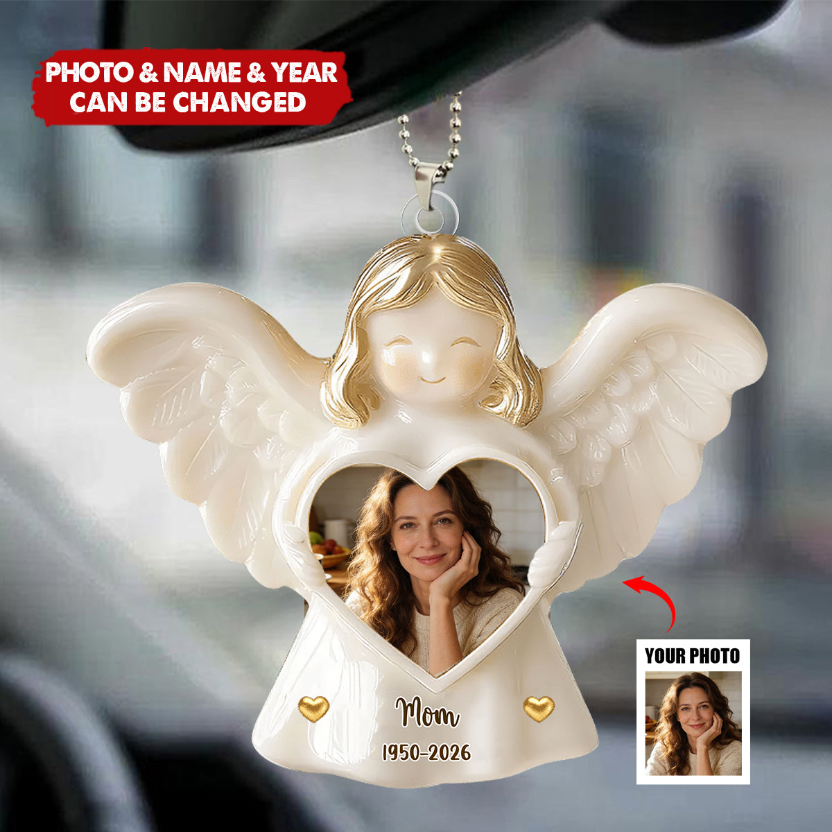 Acrylic Ornament Photo - Custom Photo Remembered With Love - Memorial Personalized Custom Ornament