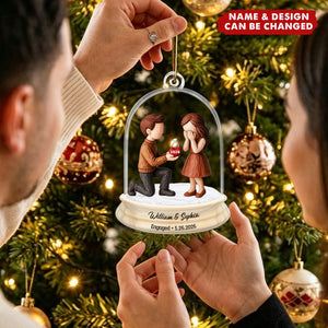 Personalized Proposal  Engagement Ornament,  First Christmas Gift For Couple, Wedding Decor