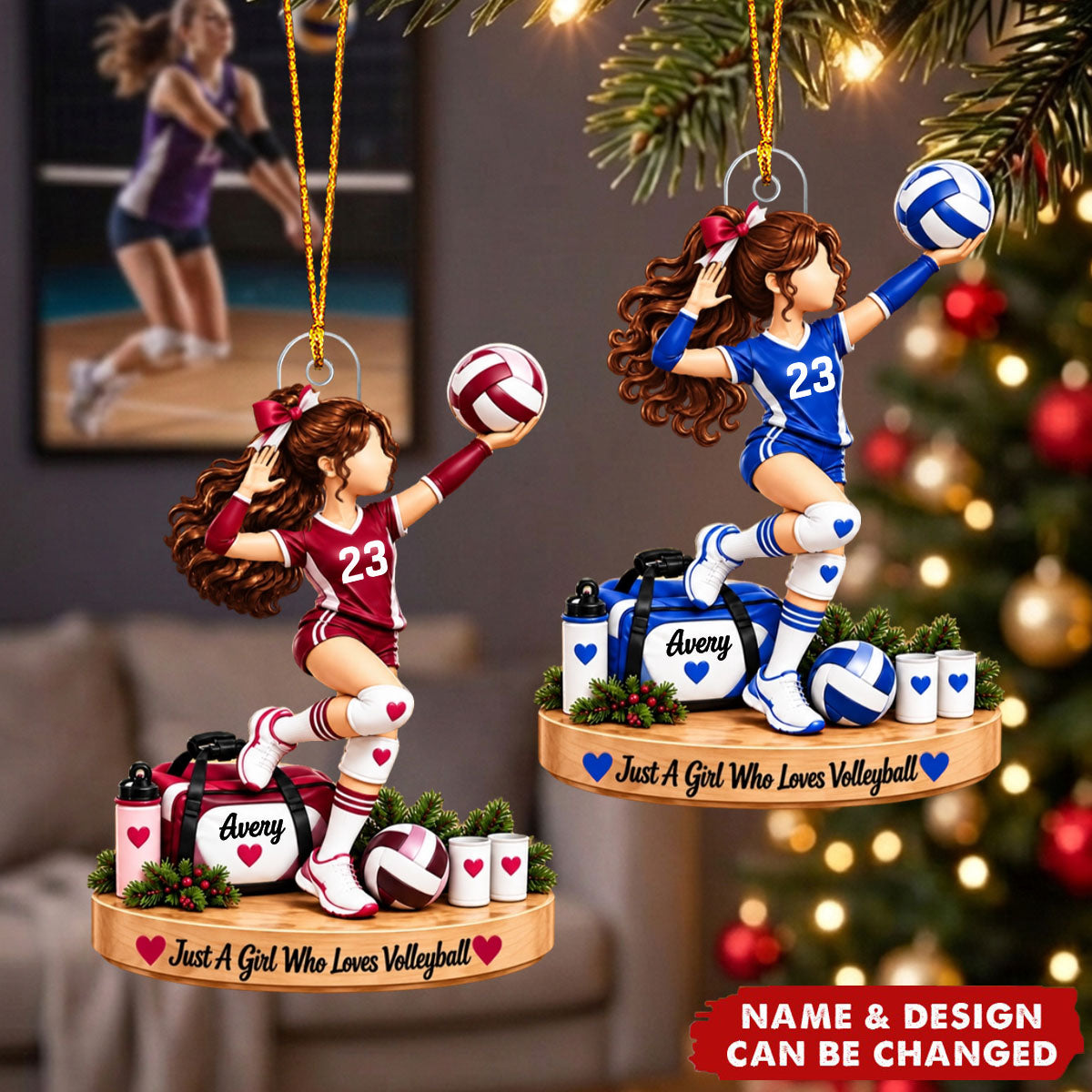 Personalized Volleyball Girl Acrylic Ornament - Gift For Girls