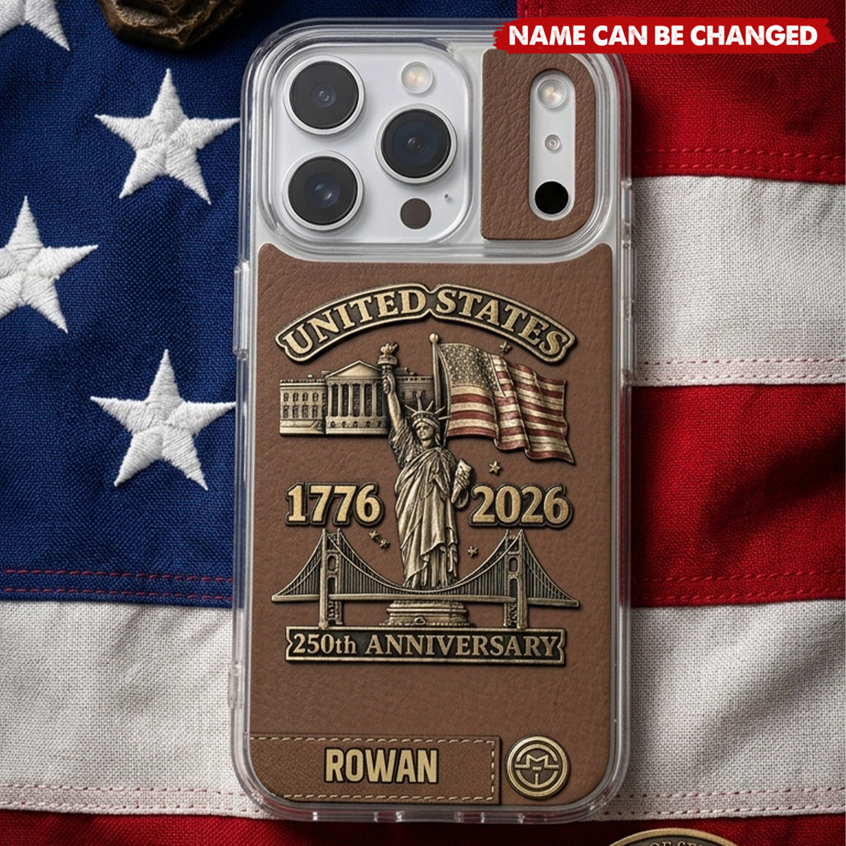 United States 250th Anniversary, Personalized Clear Phone Case, Gift For Patriots