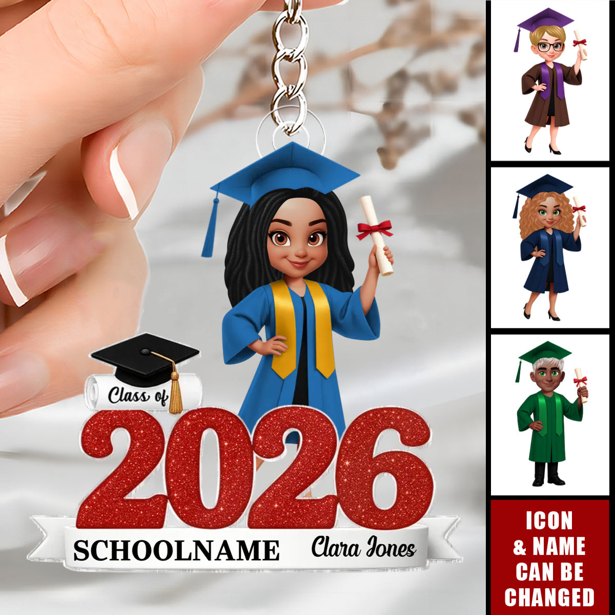 Class Of 2025 2026 Senior - Personalized Acrylic Keychain - Gift For Senior