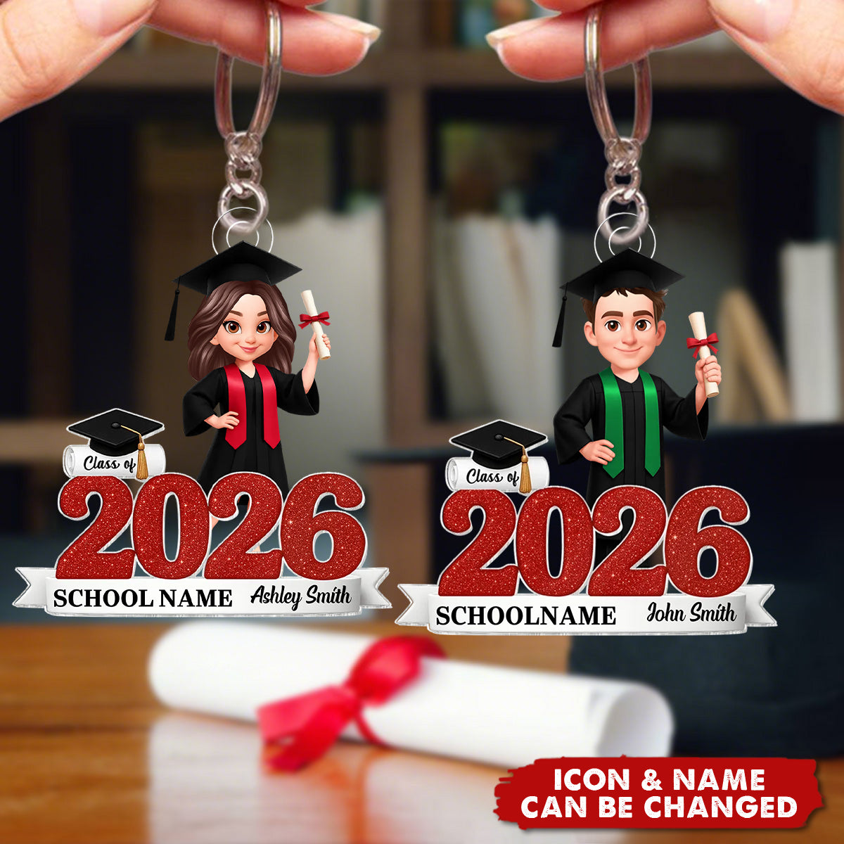 Class Of 2025 2026 Senior - Personalized Acrylic Keychain - Gift For Senior