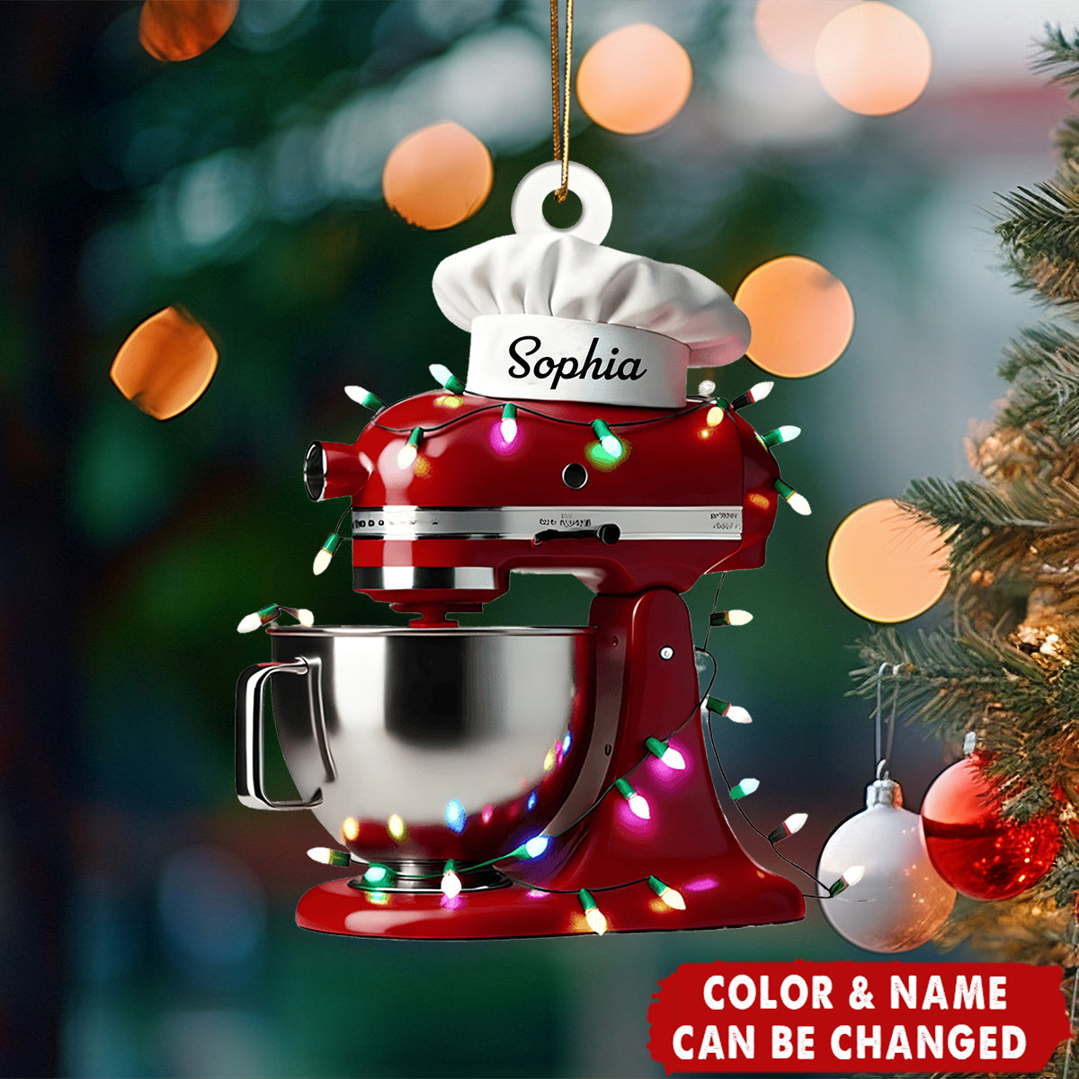 Custom Name Kitchen Aid Personalized Mixer Christmas Ornament - Gift for Bakers & Chefs