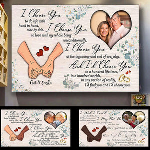 Gift For Couple Poster - Hand In Hand I Choose You...