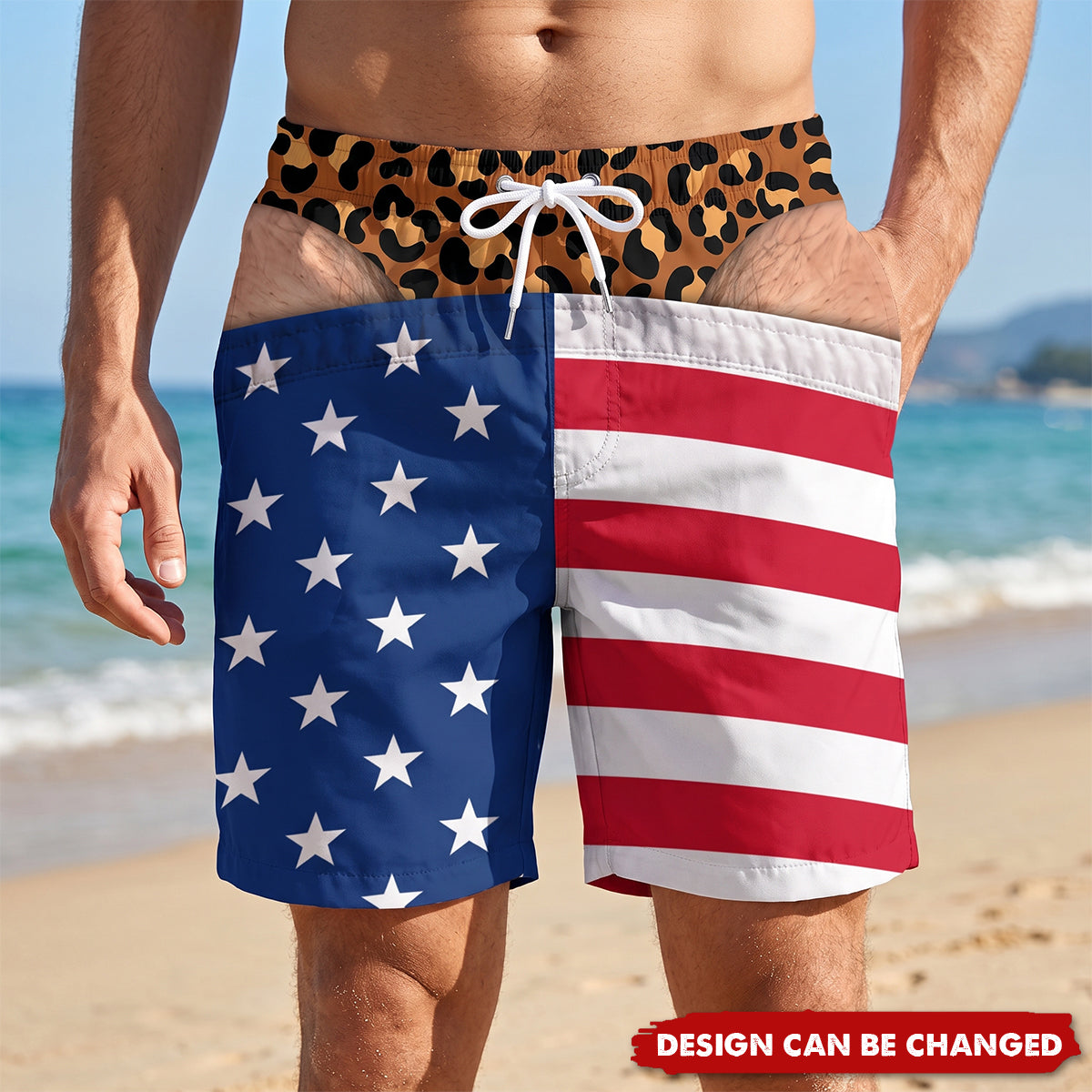 Custom Funny Patriotic Mens Swim Trunks - Personalized Birthday Gifts For Husband, Son, Grandson, Brother, Grandpa, Dad, Yourself