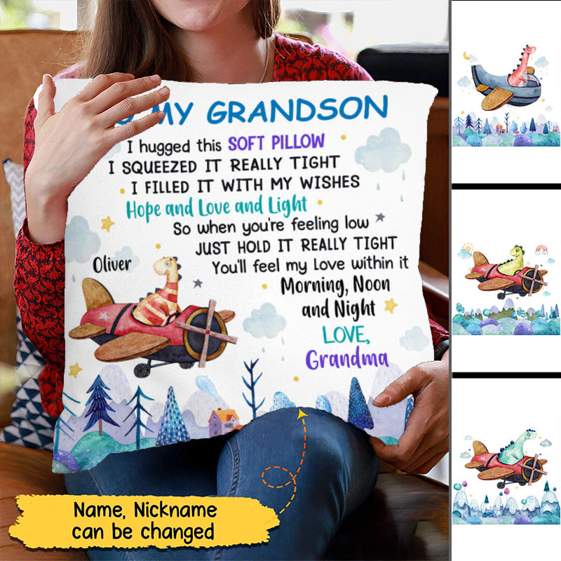 Grandson Dinosaur Hug This Pillow