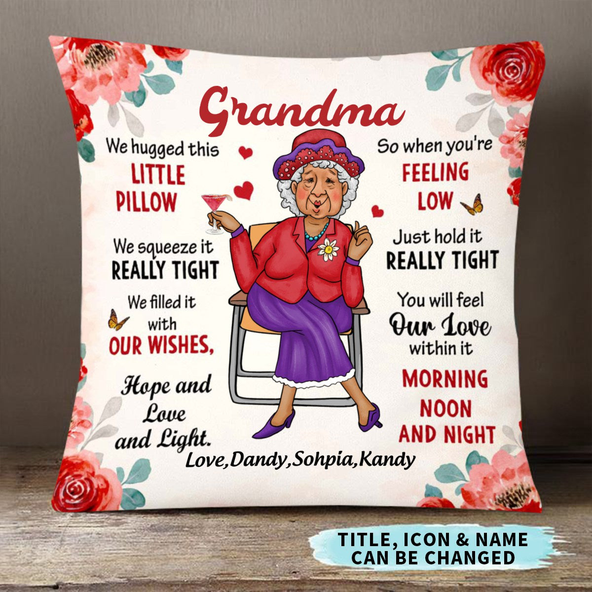 Gift For Grandma Mom Hug This Pillow