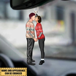 Personalized Christmas Gifts Custom Car Ornament For Couple Portrait, Firefighter, EMS, Nurse, Police Officer, Military