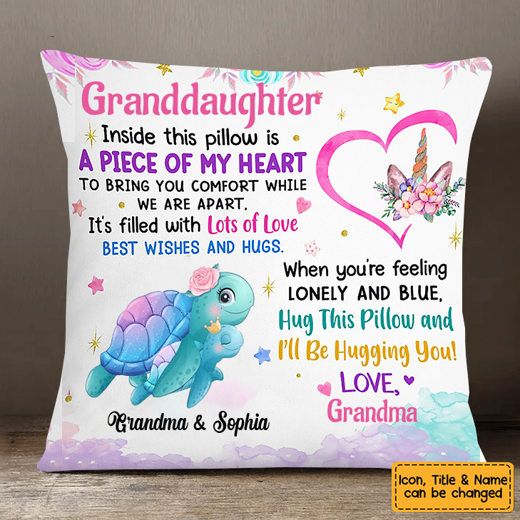Personalized Granddaughter Daughter Sea Animals Hug This Pillow