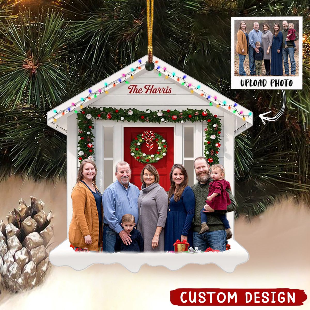 Our Family 2023 - Personalized Custom Photo Mica Ornament - Christmas Gift For Family Members