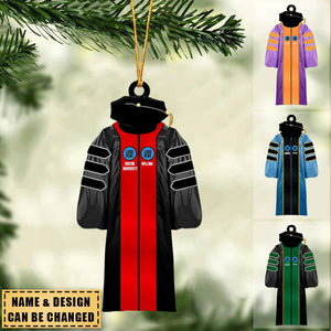 Gift For Ph.D, Personalized Acrylic Ornament, Custom Gown Ornament, Christmas Gift