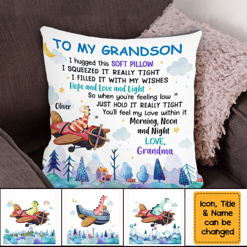Grandson Dinosaur Hug This Pillow